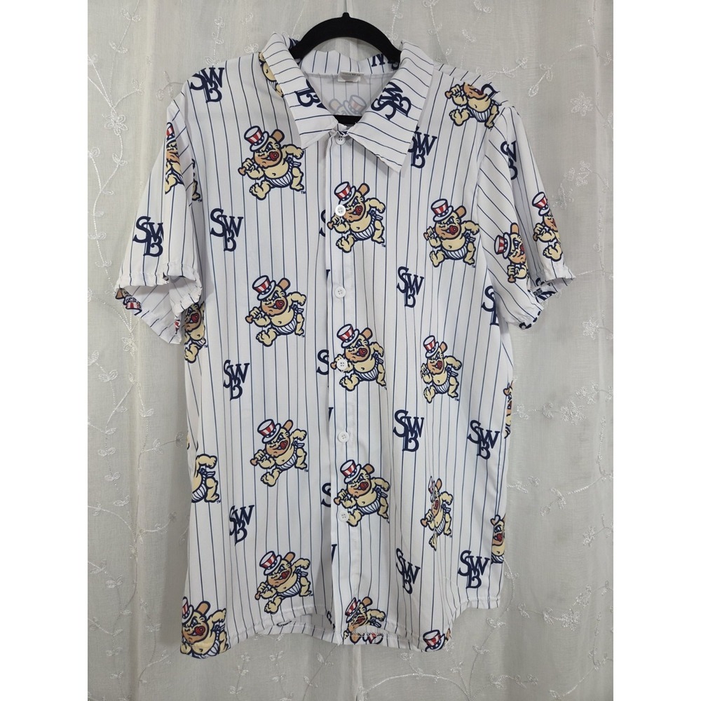 Scranton Wilkes Barre Railriders SWB Baby Bomber button‎ down shirt L